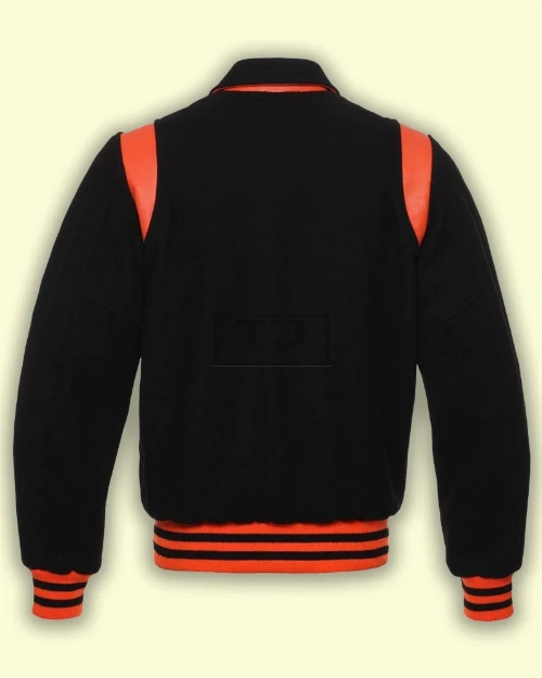 Black With Orange Varsity Jacket - image 2