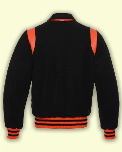 Black With Orange Varsity Jacket - image 2
