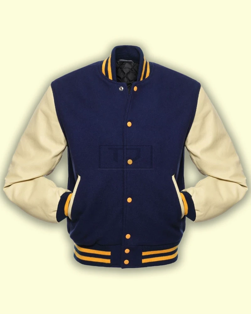 Blue College Varsity Jacket - image 3