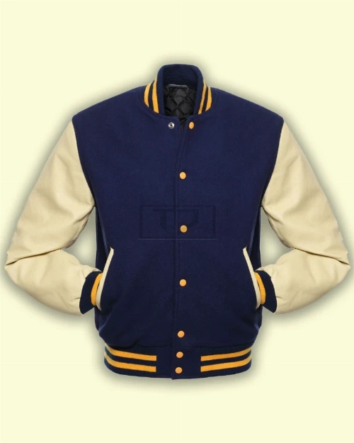 Blue College Varsity Jacket - image 3