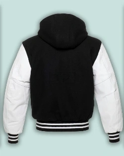 Basic Black Hoodie Varsity Jacket - image 2