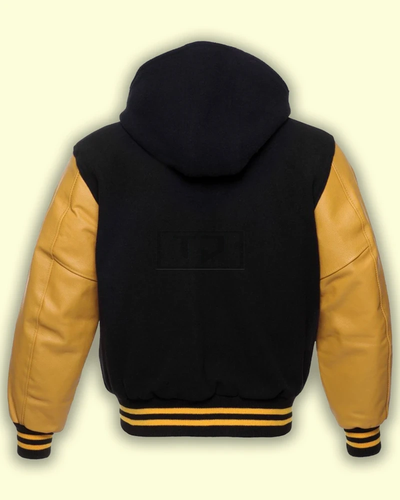 Black Gold Hoodie Varsity Jacket - image 2