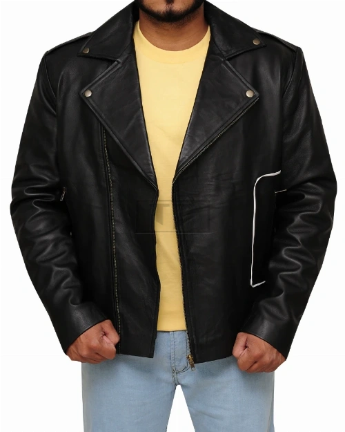 Simple Brando Leather Jacket - image 3
