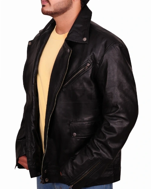 Simple Brando Leather Jacket - image 4