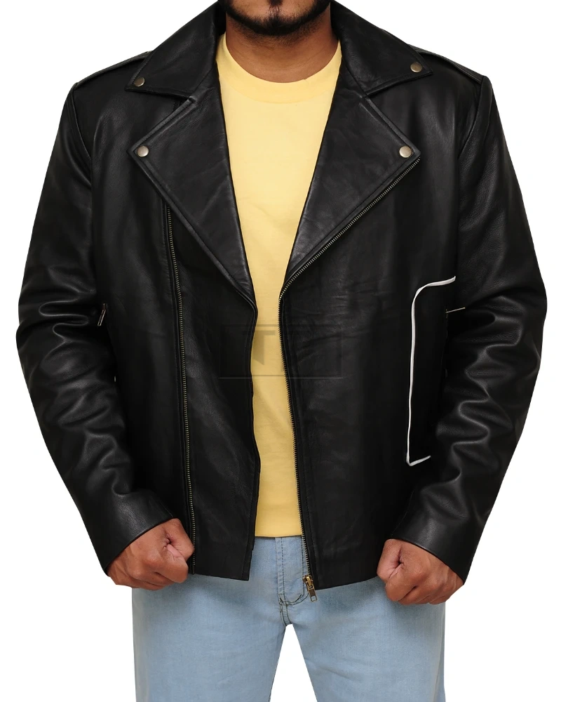 Simple Brando Leather Jacket - image 3