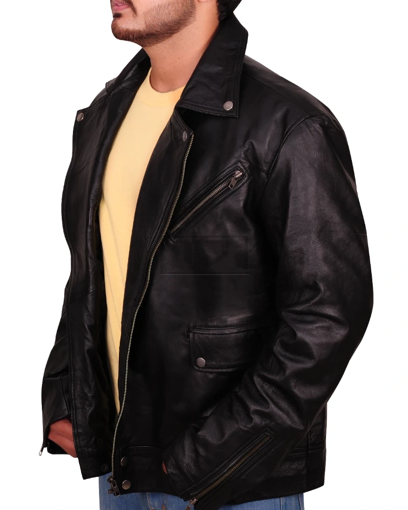 Simple Brando Leather Jacket - image 4