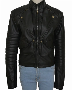 Women Black Brando Jacket - image 5